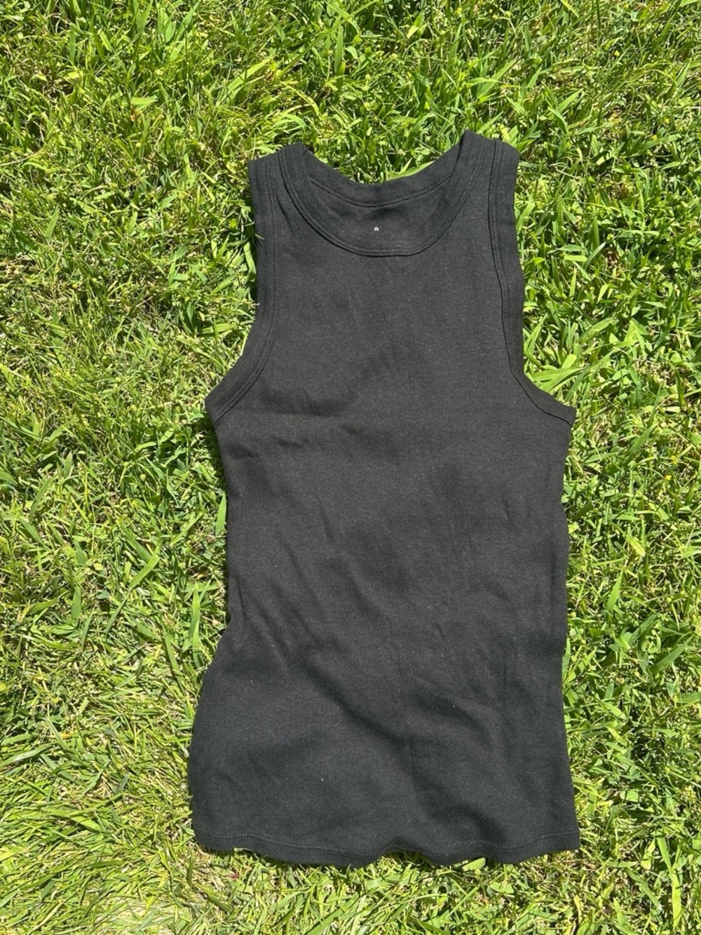 a new day Black Ribbed Tank Top
